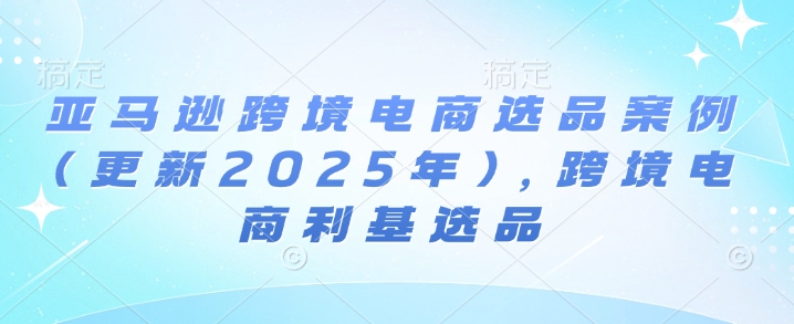 亚马逊跨境电商选品案例(更新2025年4月)，跨境电商利基选品-理想项目库